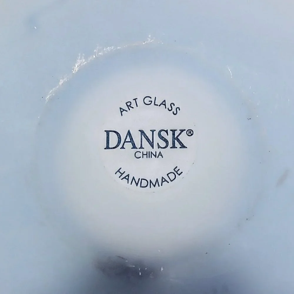 Dansk Handmade Blue Satin Glass Tealight Candle Holder